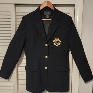Lauren Ralph Lauren Black Women's Wool Crest Blazer